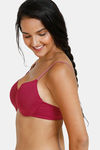 Zivame Ornate Glitz Padded Wired 3/4th Coverage Bra - Wine — thumbnail 3