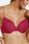 Zivame Ornate Glitz Padded Wired 3/4th Coverage Bra - Wine — thumbnail 4
