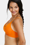 Zivame Damask Padded Non Wired 3/4th Coverage T-Shirt Bra - Autumn Maple — thumbnail 2