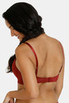 Zivame Damask Padded Non Wired 3/4th Coverage T-Shirt Bra - Merlot — thumbnail 3