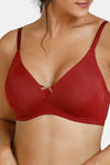 Zivame Damask Padded Non Wired 3/4th Coverage T-Shirt Bra - Merlot — thumbnail 4