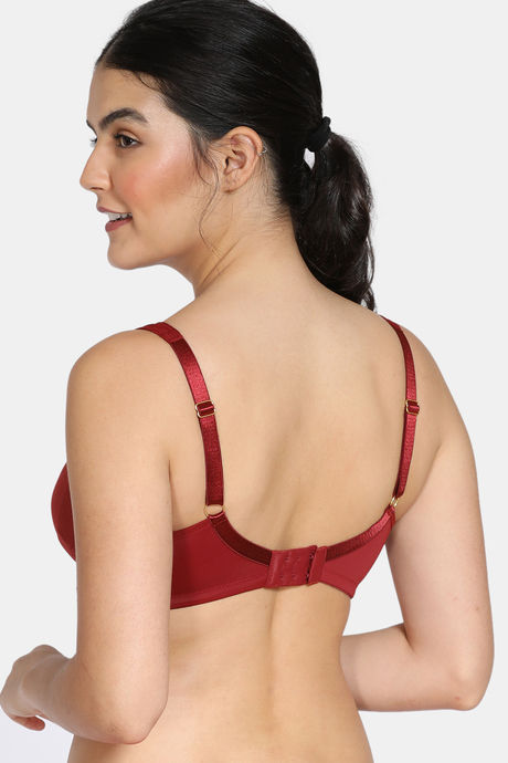 Zivame True Curv Double Layered Non Wired Full Coverage Super Support Bra - Merlot — image 2