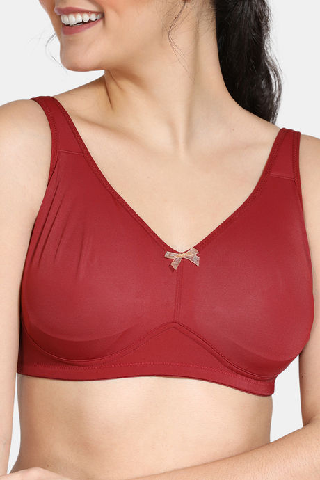 Zivame True Curv Double Layered Non Wired Full Coverage Super Support Bra - Merlot — image 4