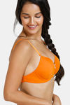 Zivame Damask Padded Non Wired 3/4th Coverage T-Shirt Bra - Autumn Maple — thumbnail 2
