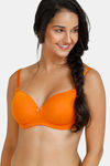 Zivame Damask Padded Non Wired 3/4th Coverage T-Shirt Bra - Autumn Maple — thumbnail 3