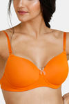 Zivame Damask Padded Non Wired 3/4th Coverage T-Shirt Bra - Autumn Maple — thumbnail 4