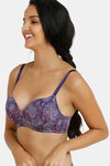 Zivame Twilight Bloom Padded Non Wired 3/4th Coverage T-Shirt Bra - Parachute Purple Pt — thumbnail 2