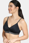 Zivame Shine & Shimmer Padded Non Wired 3/4th Coverage T-Shirt Bra - Anthracite — thumbnail 3