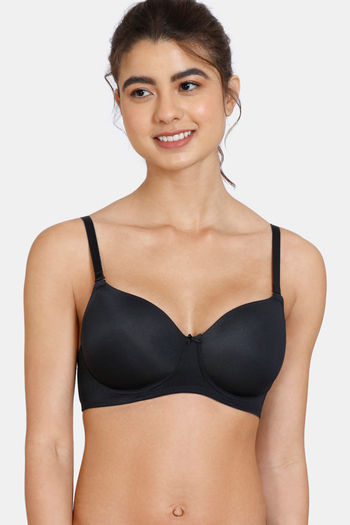 Rosaline by Zivame Women's Polyester Padded Wired 3/4Th Coverage T-Shirt  Bra (RO1061_Blue_38B)