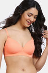Zivame Beautiful Basics Padded Non Wired 3/4Th Coverage T-Shirt Bra - Cantaloupe — thumbnail 1