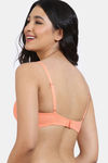 Zivame Beautiful Basics Padded Non Wired 3/4Th Coverage T-Shirt Bra - Cantaloupe — thumbnail 3