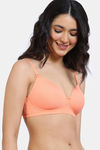 Zivame Beautiful Basics Padded Non Wired 3/4Th Coverage T-Shirt Bra - Cantaloupe — thumbnail 4