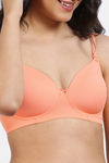 Zivame Beautiful Basics Padded Non Wired 3/4Th Coverage T-Shirt Bra - Cantaloupe — thumbnail 5