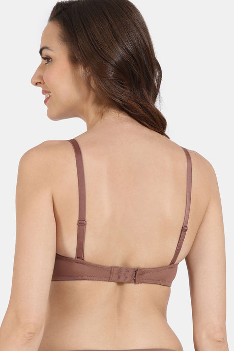 Zivame Beautiful Basics Padded Non Wired 3/4Th Coverage T-Shirt Bra - Nutmeg — image 3