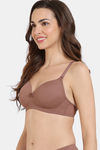 Zivame Beautiful Basics Padded Non Wired 3/4Th Coverage T-Shirt Bra - Nutmeg — thumbnail 4
