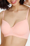 Zivame Beautiful Basics Padded Non Wired 3/4Th Coverage T-Shirt Bra - Peach Pearl — thumbnail 5