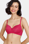 Zivame Beautiful Basics Padded Non Wired 3/4Th Coverage T-Shirt Bra - Sangria — thumbnail 1