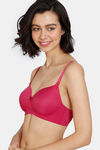 Zivame Beautiful Basics Padded Non Wired 3/4Th Coverage T-Shirt Bra - Sangria — thumbnail 4