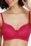 Zivame Beautiful Basics Padded Non Wired 3/4Th Coverage T-Shirt Bra - Sangria — thumbnail 5