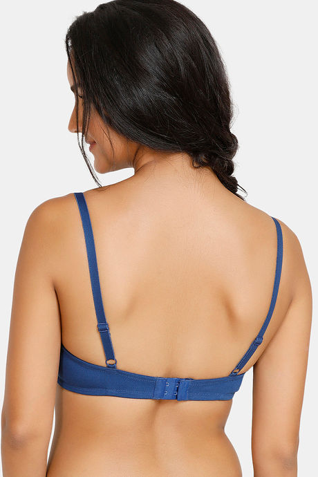 Zivame Push-Up Wired Medium Coverage Bra - Navy Peony — image 2