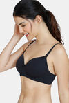 Zivame Beautiful Basics Padded Non Wired 3/4Th Coverage T-Shirt Bra - Anthracite — thumbnail 4