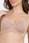 Zivame Beautiful Basics Padded Non Wired 3/4th Coverage T-Shirt Bra - Roebuck — thumbnail 5