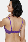 Zivame Beautiful Basics Padded Non Wired 3/4Th Coverage T-Shirt Bra - Royal Purple — thumbnail 3