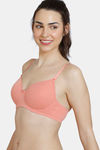 Zivame Beautiful Basics Padded Non Wired 3/4Th Coverage T-Shirt Bra - Terra Cotta — thumbnail 4