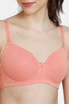 Zivame Beautiful Basics Padded Non Wired 3/4Th Coverage T-Shirt Bra - Terra Cotta — thumbnail 5