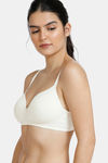Zivame Beautiful Basics Padded Non Wired 3/4th Coverage T-Shirt Bra - White — thumbnail 4