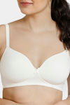 Zivame Beautiful Basics Padded Non Wired 3/4th Coverage T-Shirt Bra - White — thumbnail 5