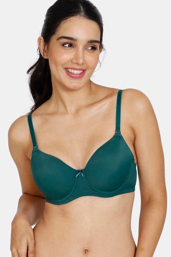 Zivame Padded Wired 3/4Th Coverage T-Shirt Bra - Botanical Garden