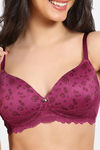 Zivame Rose Blush Vows Padded Wired 3/4Th Coverage Lace Bra - Rhododendron — thumbnail 4