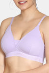 Zivame Pointelle Padded Non Wired 3/4th Coverage T-Shirt Bra - Lavender — thumbnail 4