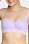 Zivame Pointelle Padded Wired 3/4th Coverage Strapless Bra - Lavender — thumbnail 4