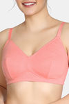 Zivame True Curv Pointelle Double Layered Non Wired 3/4th Coverage Supper Support Bra - Salmon Pink — thumbnail 4