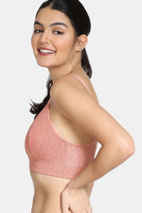 Zivame Knotty Double Layered Non Wired 3/4Th Coverage Slip-On Bra - Lobster Bisque — image 3