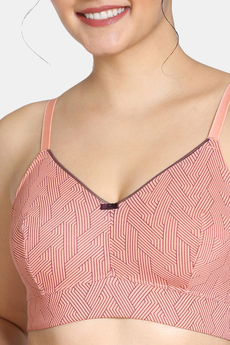Zivame Knotty Double Layered Non Wired 3/4Th Coverage Slip-On Bra - Lobster Bisque — image 4