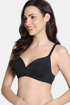 Zivame Padded Non Wired 3/4Th Coverage Front Open T-Shirt Bra - Anthracite — thumbnail 3