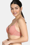Zivame Knotty Padded Regular 3/4th Coverage T-Shirt Bra - Lobster Bisque — thumbnail 3