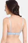 Zivame Shimmer Wave Padded Non Wired 3/4Th Coverage Lace Bra - Blue — thumbnail 2