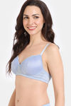 Zivame Shimmer Wave Padded Non Wired 3/4Th Coverage Lace Bra - Blue — thumbnail 3