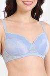 Zivame Shimmer Wave Padded Non Wired 3/4Th Coverage Lace Bra - Blue — thumbnail 4