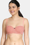 Zivame Knotty Padded Wired 3/4th Coverage Strapless Bra - Lobster Bisque — thumbnail 3