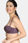 Zivame Knotty Padded Wired 3/4th Coverage Strapless Bra - Blackberry Wine — thumbnail 4
