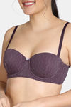 Zivame Knotty Padded Wired 3/4th Coverage Strapless Bra - Blackberry Wine — thumbnail 5