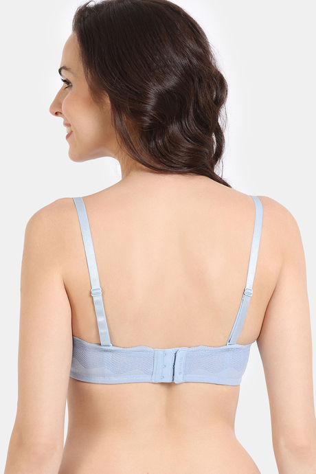 Zivame Shimmer Wave Padded Wired 3/4Th Coverage Lace Bra - Blue — image 2