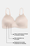 Zivame Wonderwire Padded 3/4Th Coverage T-Shirt Bra - Morganite — thumbnail 5