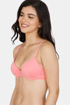 Zivame Pointelle Push-Up Wired Medium Coverage Bra - Salmon Rose — thumbnail 3