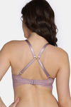 Zivame Celeste & Rose Padded Non-Wired 3/4Th Coverage Lace Bra - Elderberry — thumbnail 5